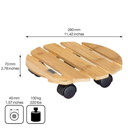 Multi Roller Bambus, 100 Kg Tragkraft, Ø 29 Cm -Gartenmöbelgeschäft 0920600474 multi roller bambus hell 4 116670