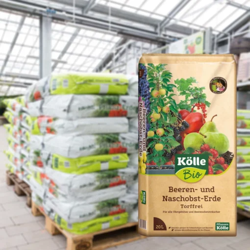 Beeren- Und Naschobst-Erde Torffrei, 780l, 39 Sack á 20l, Palettenware -Gartenmöbelgeschäft 0960300198 Koelle Bio Beeren Naschobsterde torffrei 20l Halbpalette 39St 84613