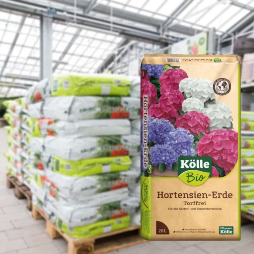 Kölle Bio Hortensienerde Torffrei, 1200l, 60 Sack á 20l -Gartenmöbelgeschäft 0960300250 Koelle Bio Hortensienerde 20l Halbpalette 60St 85672