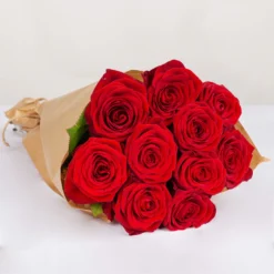 Blumenbund Mit Rosen 'Red Naomi', 10er-Bund, Rot, Inkl. Gratis Grußkarte -Gartenmöbelgeschäft 1045500002 Rose Red Naomi 10er Bund 60cm 1 85332