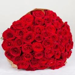 Blumenbund Mit Rosen 'Red Naomi', 50er-Bund, Rot, Inkl. Gratis Grußkarte -Gartenmöbelgeschäft 1045500006 Rose Red Naomi 50er Bund 60cm 2 85340