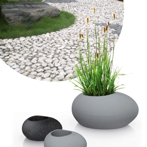 Pflanzstein Flow, Stony Grey, L 48 X B 38 X H 23 Cm -Gartenmöbelgeschäft 3210103633 3210103634 3210103635 3210103636 Pflanzstein Flow stony black grey 55927